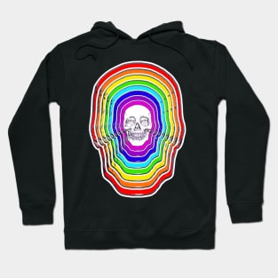 Rainbow Skulls, Best Seller Rainbow Skulls, Concentric Rainbow Skulls, Champion of Skulls, Colorful Skull, Skull in Section, Halo Aureole Skull, Sacred Holy Skull Hoodie